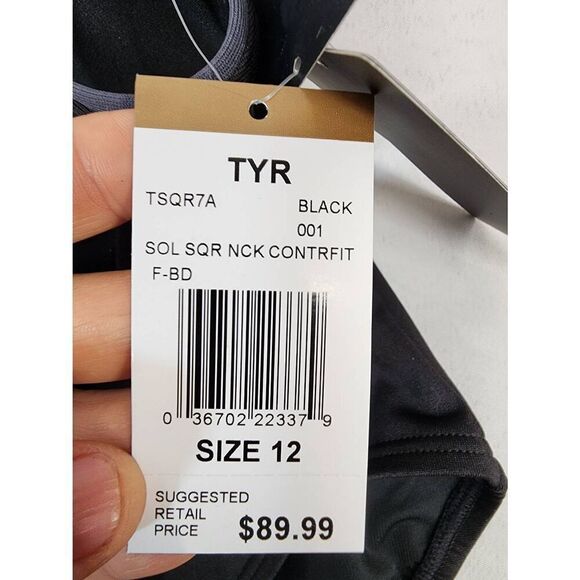 TYR Women's 12 Solid Square Neck Controlfit Chlorine Resistant One Piece Swimsui - Picture 7 of 9